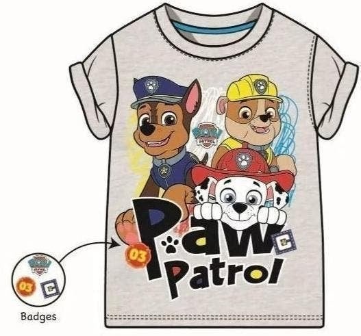 Paw Patrol T-shirt Grijs - Maat 128 - VAN 9,95 VOOR 4,95!, Nieuw, Ophalen of Verzenden, Shirt of Longsleeve, Paw Patrol