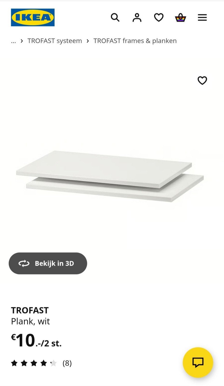 3x ikea trofast plank wit, Huis en Inrichting, Ophalen of Verzenden, Zo goed als nieuw