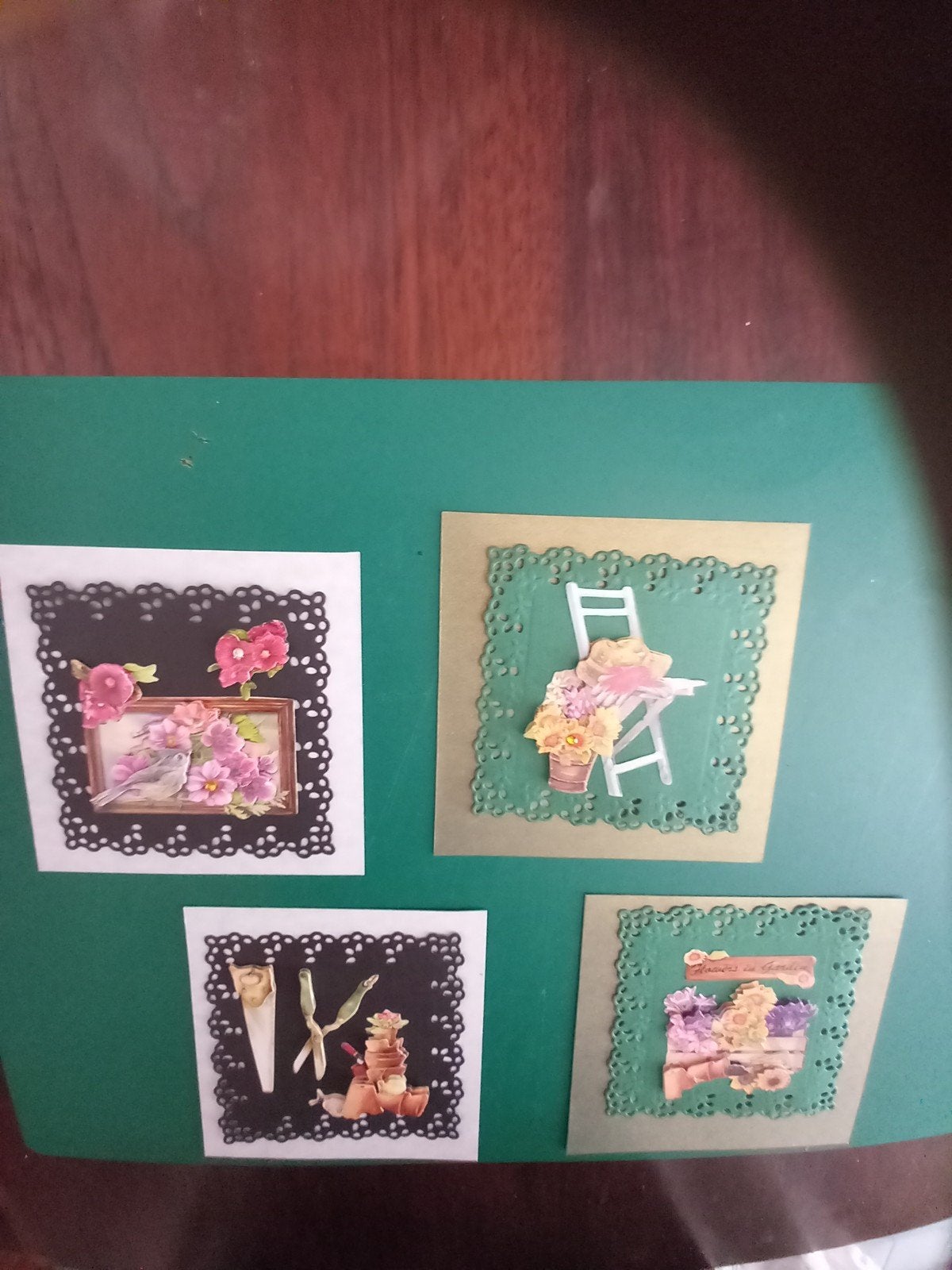 Vier oplegsetjes met 3d plaatje ligt vast, Ophalen of Verzenden, Zo goed als nieuw, Kerst, Overige typen