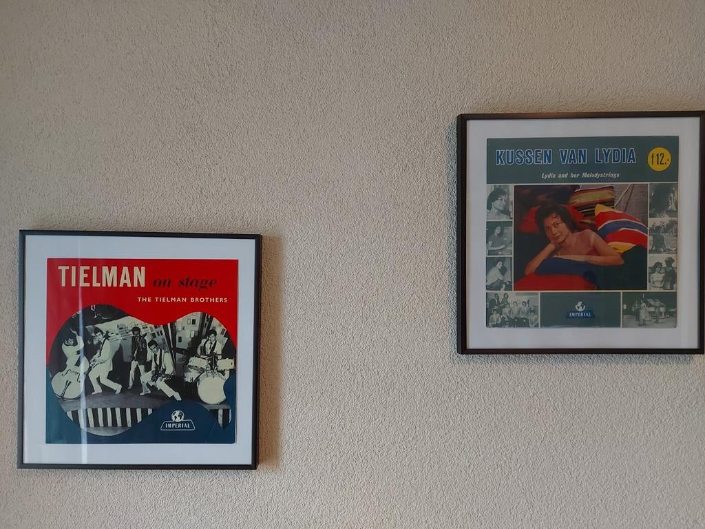 Tielman Brothers & Lydia 25 Cm LP hoezen ingelijst, Ophalen of Verzenden, 10 inch, Rock-'n-Roll
