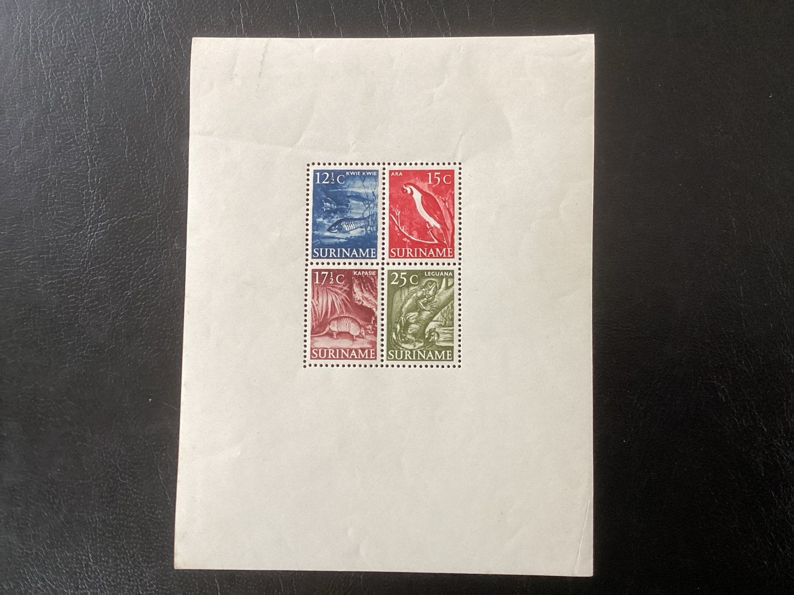 Suriname postzegelblokje 1950, ongebruikt, Postzegels en Munten, Ophalen of Verzenden, Postfris