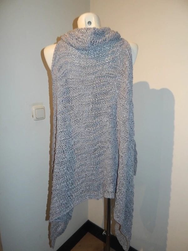 Sarah Pacini grof gebreid vest langer in punten hoogtes, Verzenden, Sarah Pacini, Maat 46/48 (XL) of groter, Zo goed als nieuw