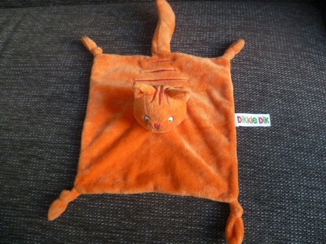 4xOranje velours Dikkie dik doek knisper staart Happy horse, Kinderen en Baby's, Speelgoed | Knuffels en Pluche, Oranje, Ophalen of Verzenden