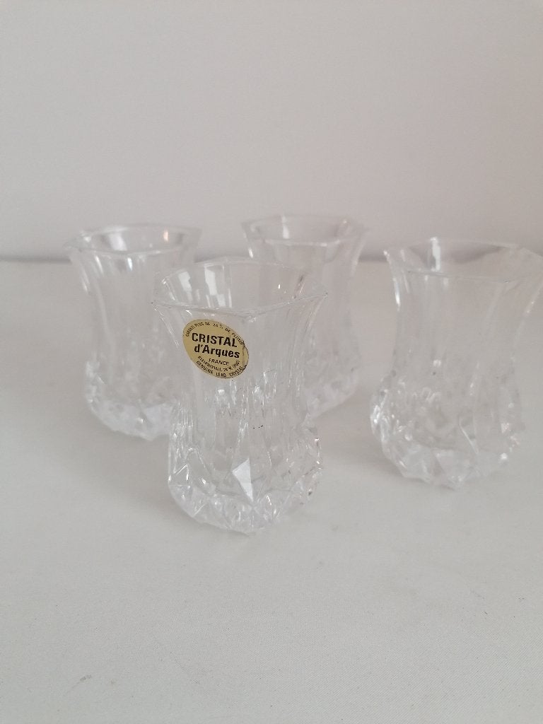 4 kristallen vaasjes, Ophalen of Verzenden