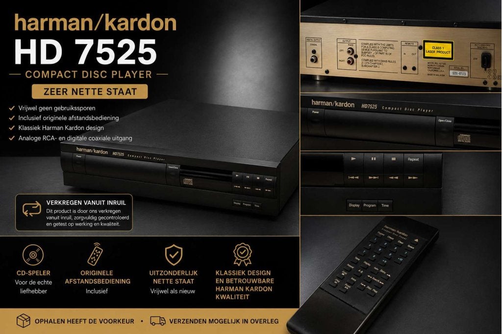 Harman Kardon HD 7525 CD-speler + originele afstandsbedienin, Niet ingevuld, Niet ingevuld, Niet ingevuld