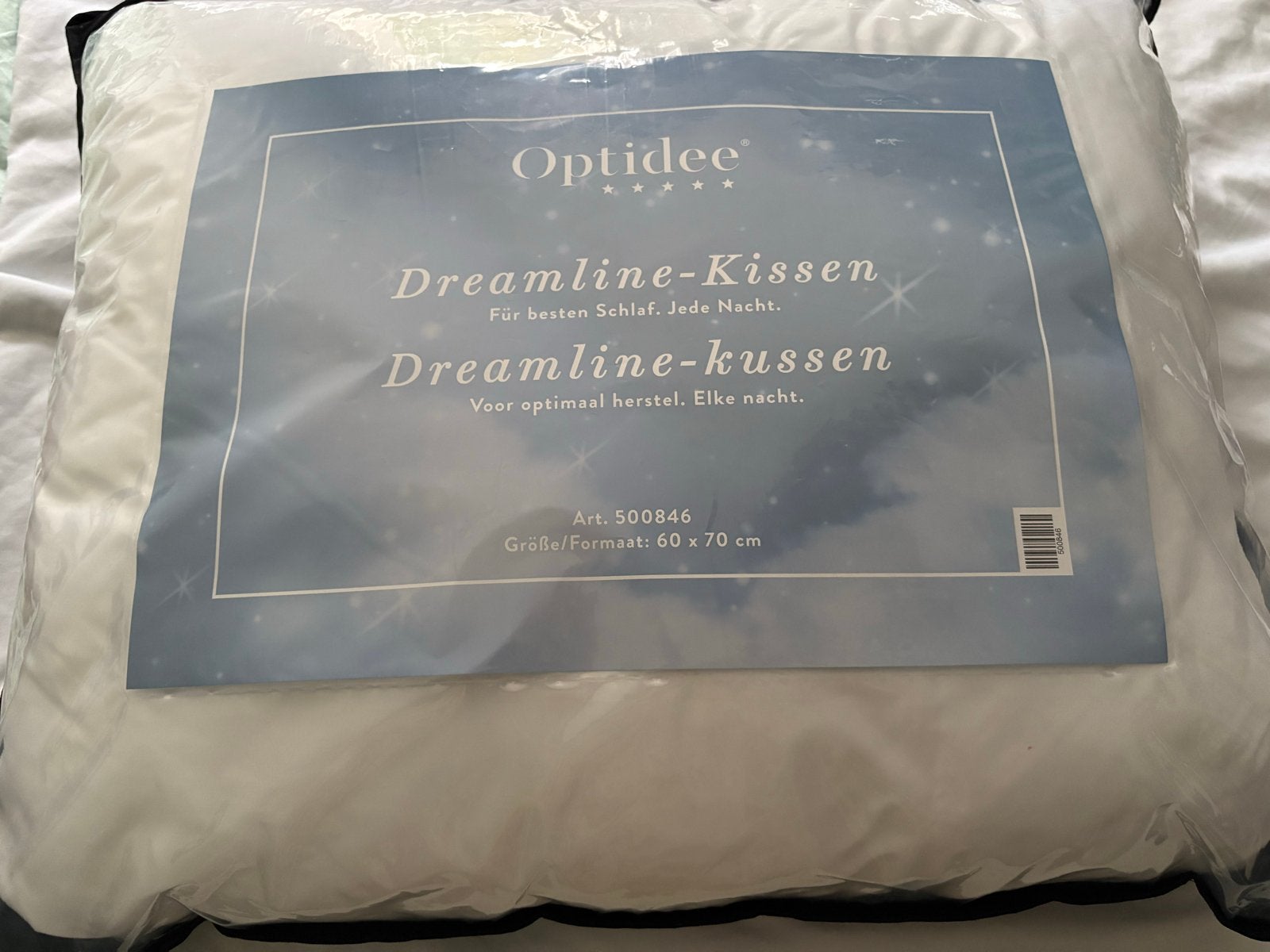 Optidee Hoofdkussen 60x70 cm, Eenpersoons, Verzenden, Wit, Nieuw