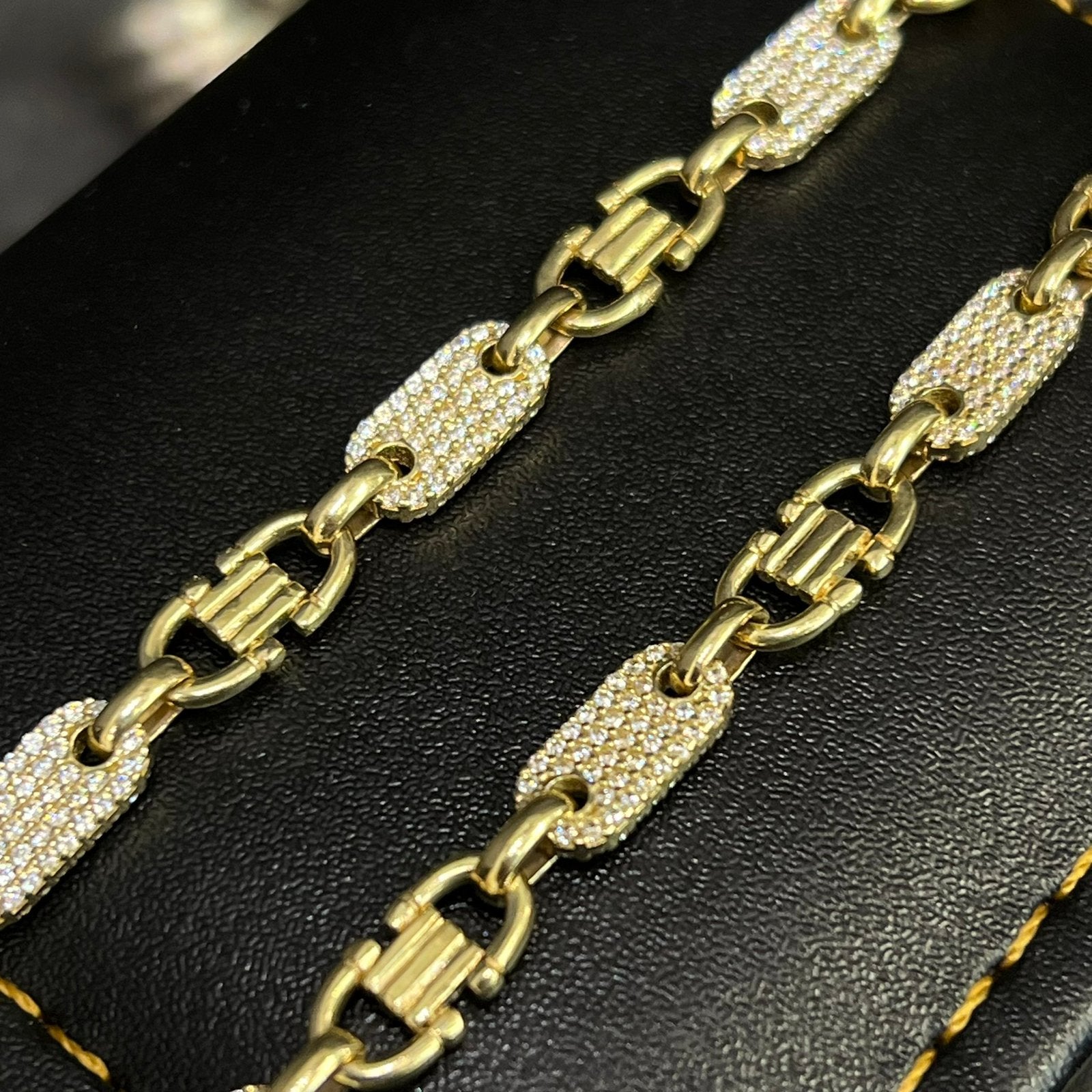 14k gouden ketting massief flat magnum schakel, Ophalen of Verzenden, Nieuw, Goud
