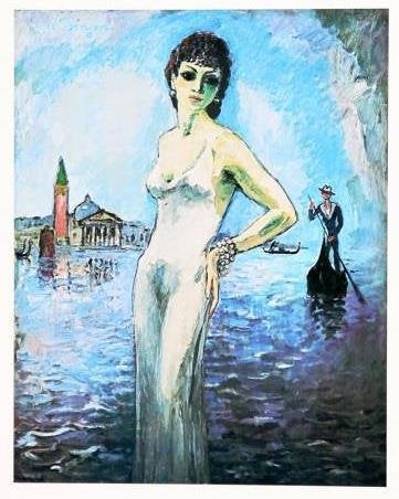 Kees van Dongen (1877) Kleur Affiche "Venice " Galerie Robin, Gelimiteerde oplage, Ophalen of Verzenden, Portret en Figuren, Offsetdruk
