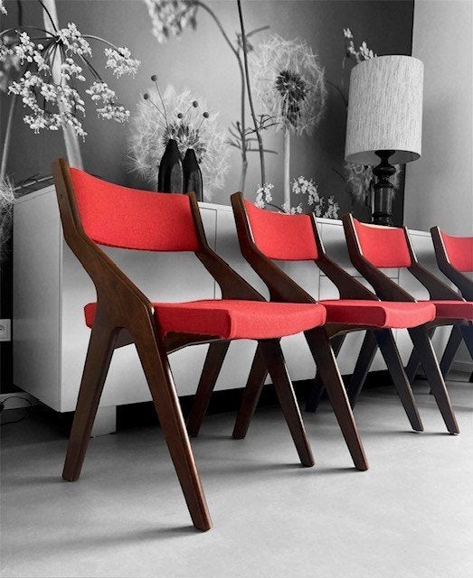 Vintage Scissor chairs stoelen, Ophalen, Gebruikt, Vintage Neil Morris, Vier