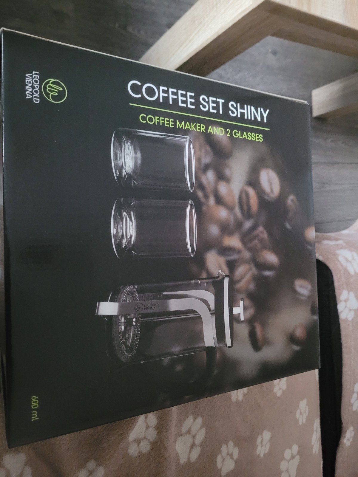 Leopold Vienna Coffee Set Shiny - Koffiemaker en 2 Glazen, Gemalen koffie, Ophalen of Verzenden, 4 tot 10 kopjes, Koffiemachine