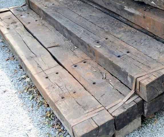 1 x Gebruikte spoorwegbiels van hout, Tuin en Terras, Ophalen, Gebruikt, Biels, 200 cm of meer