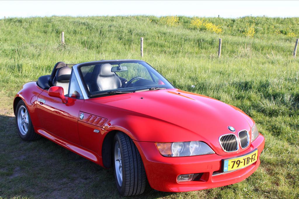 BMW Z3 2.8 cabrio 1998 Rood, Zwart, 192 pk, Cabriolet, Stoelverwarming