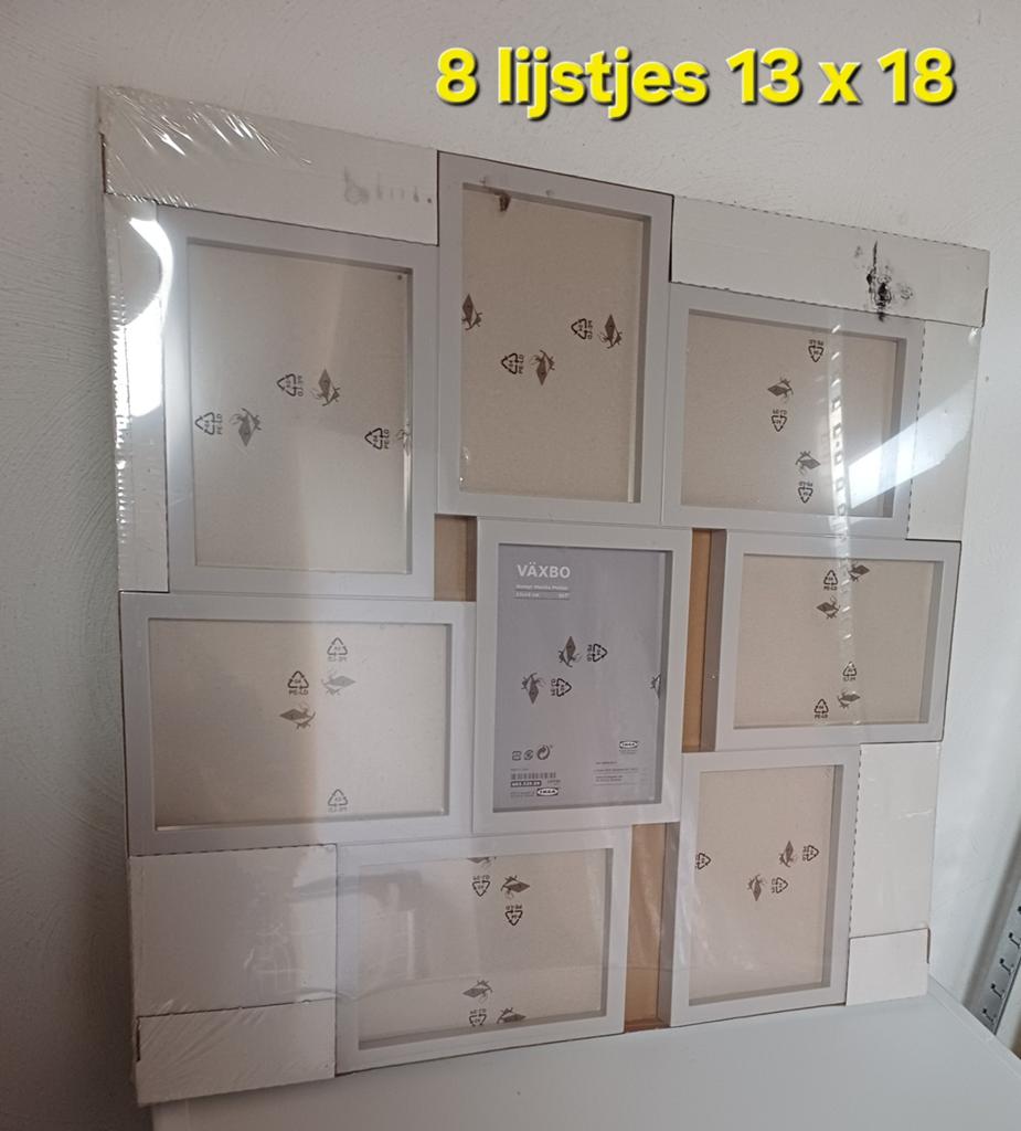 8 nieuwe fotolijstjes 13x18 cm - wit, Ophalen, Minder dan 50 cm, Nieuw, Minder dan 50 cm