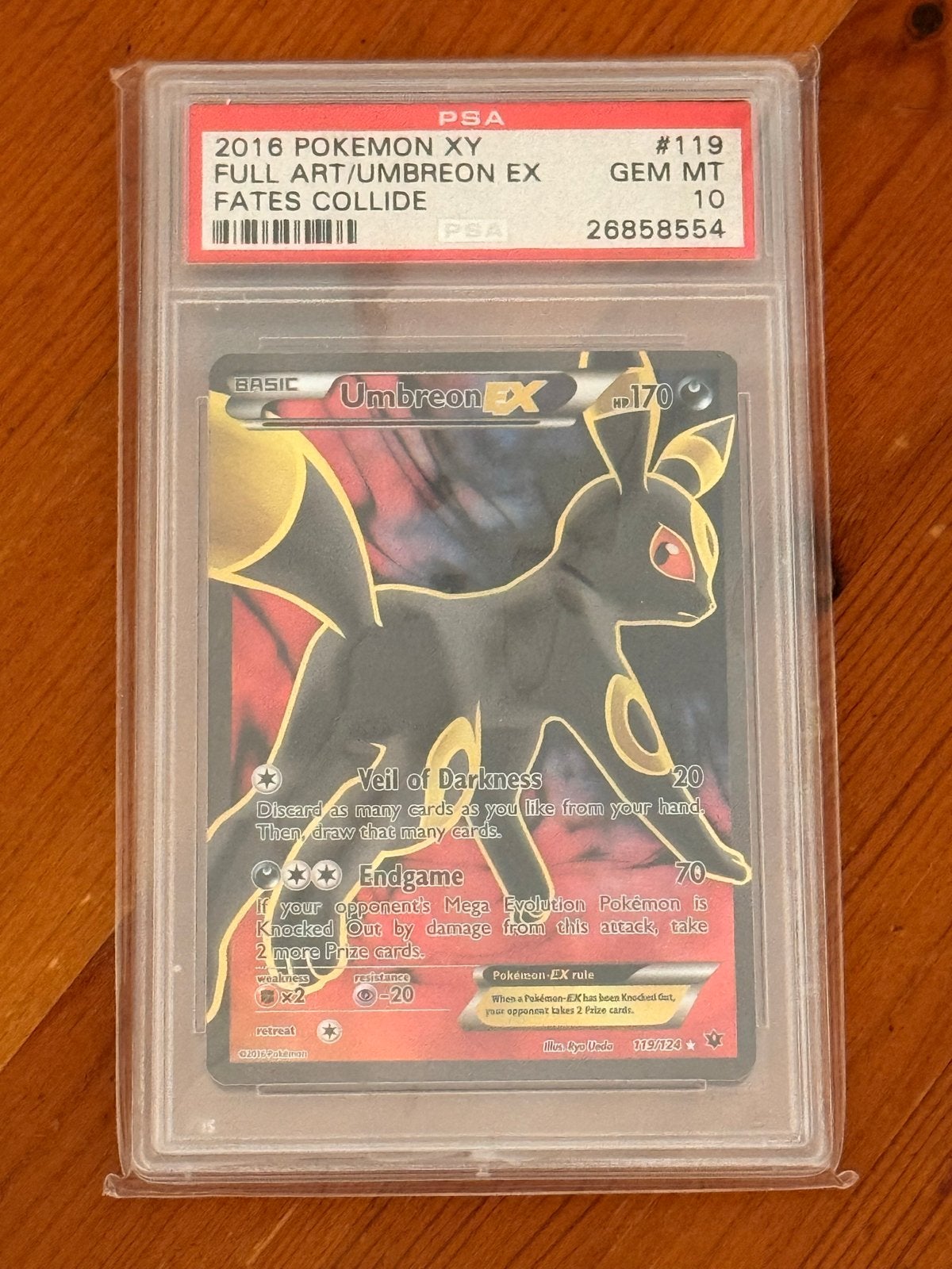 Pokémon Umbreon EX Full Art PSA 10 GEM MT Fates Collide, Ophalen, Nieuw, Losse kaart