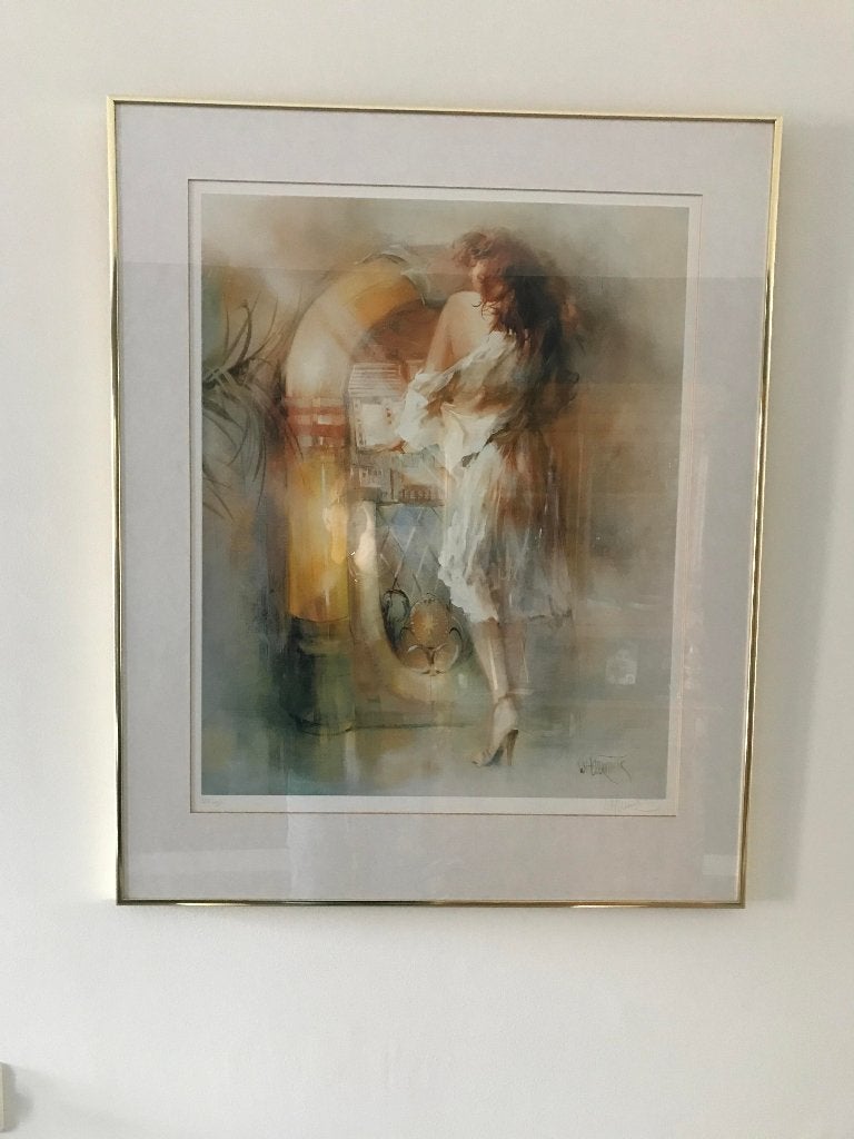 Een litho, Ingelijst, Ophalen