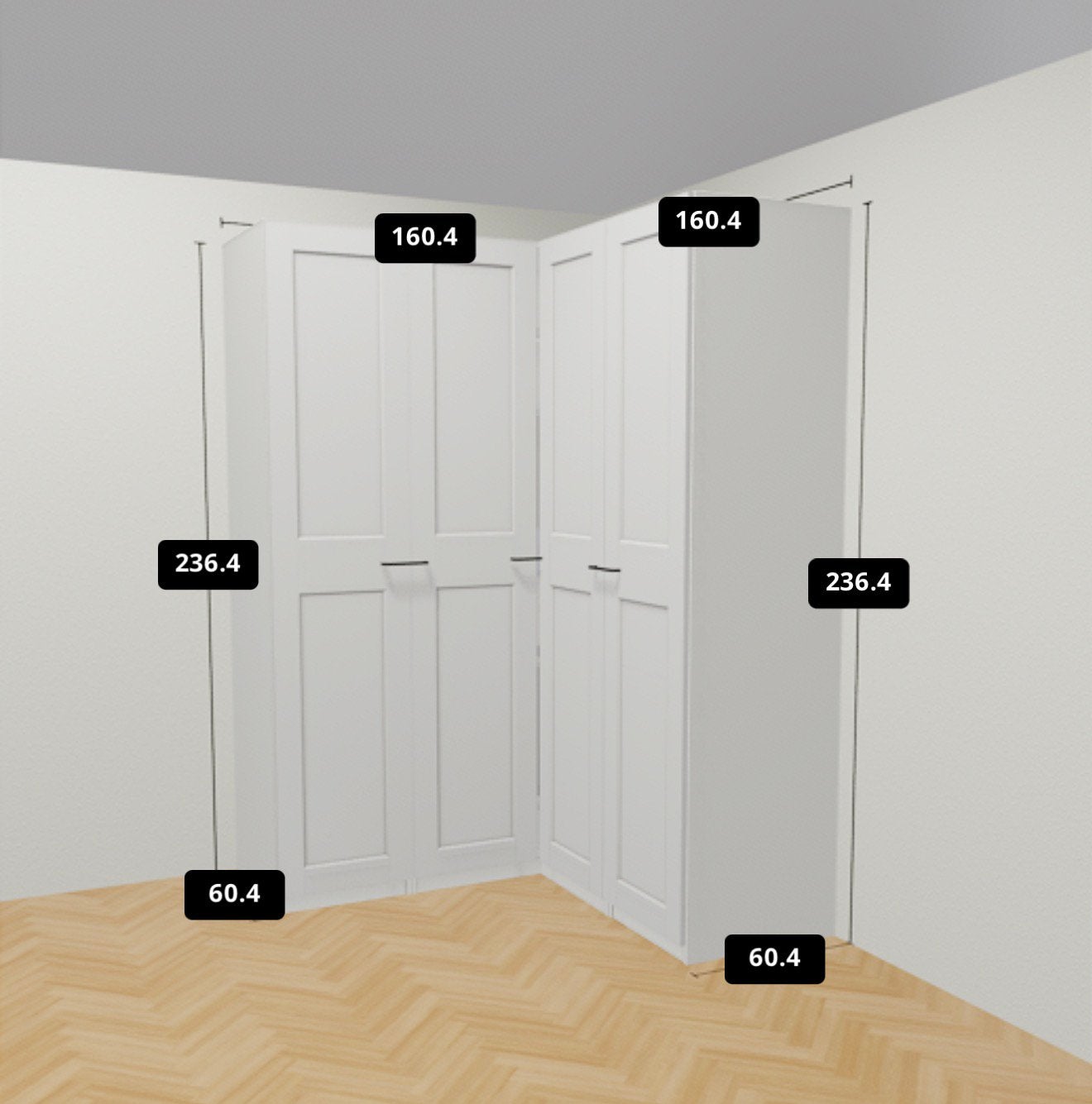 PAX Hoekkast Ikea - 160x160, Ophalen, Zo goed als nieuw