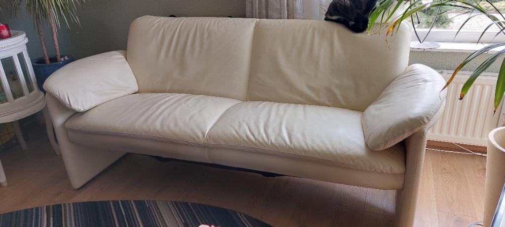 Leuk creme kleurige bankje, Ophalen, Gebruikt, 150 tot 200 cm, Tweepersoons