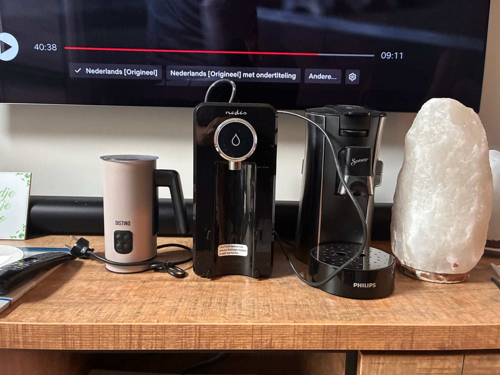 Philips Senseo, Nedis waterkoker en DistinQ melkopschuimer, Ophalen, Koffiepads en cups, Koffiemachine, Zo goed als nieuw