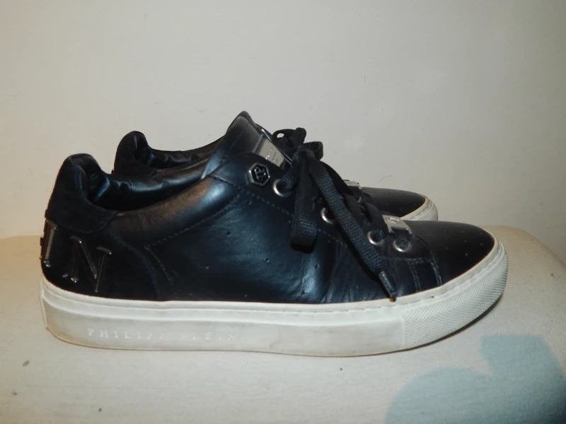 Philipp Plein leren sneakers zilveren hardware achterkant, Overige kleuren, Verzenden, Philipp Plein, Sneakers of Gympen