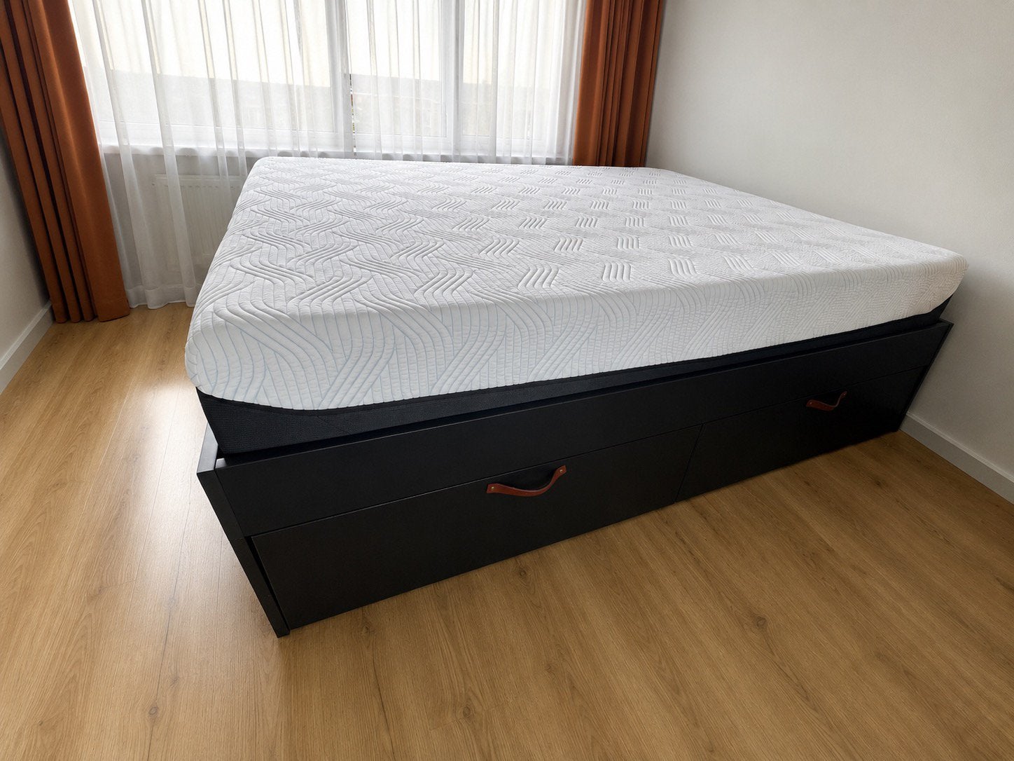 TEMPUR PRO Plus SmartCool matras 160 x 200 + IKEA Malm bed, Ophalen, Tweepersoons, Zo goed als nieuw, Matras