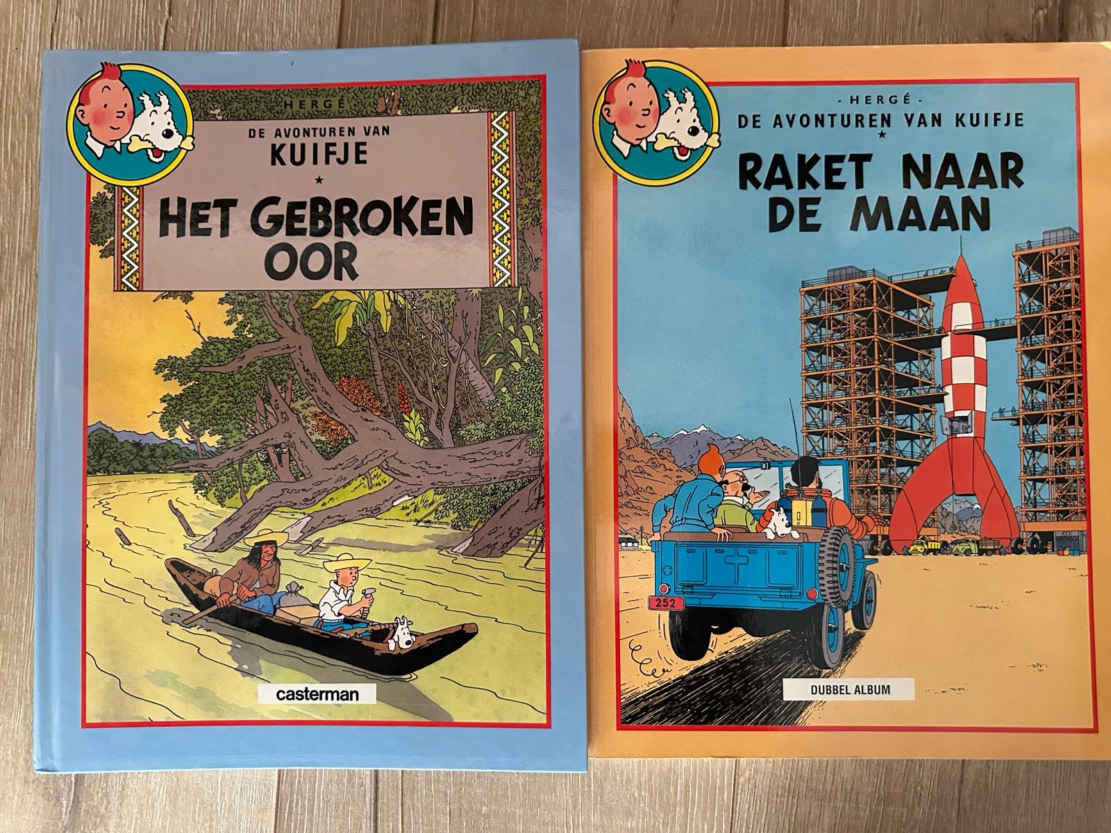 Kuifje: Het Gebroken Oor & Raket naar de Maan, Boeken, Meerdere stripboeken, Ophalen of Verzenden, Gelezen