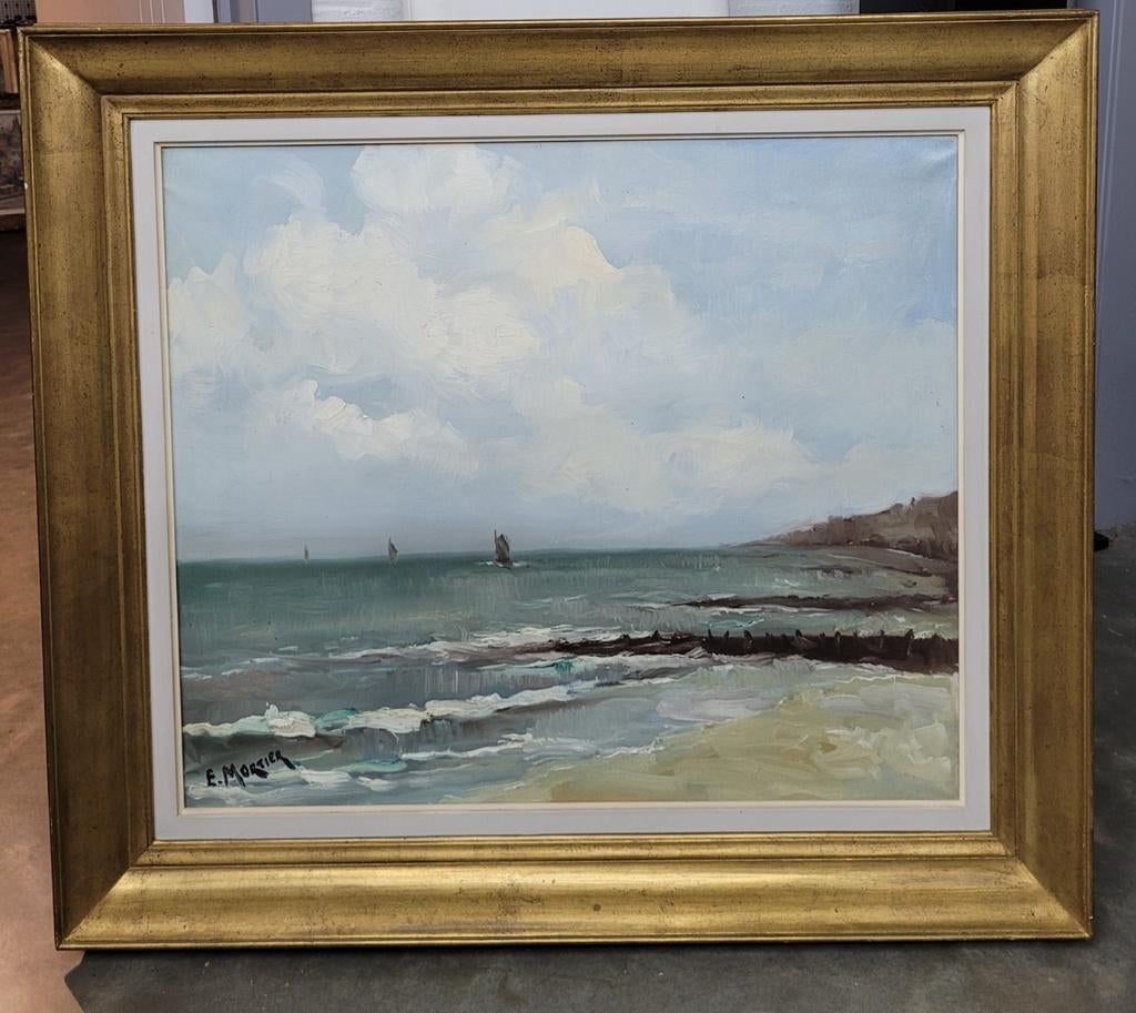 Emile MORTIER, Zeegezicht, Antiek en Kunst, Ophalen of Verzenden