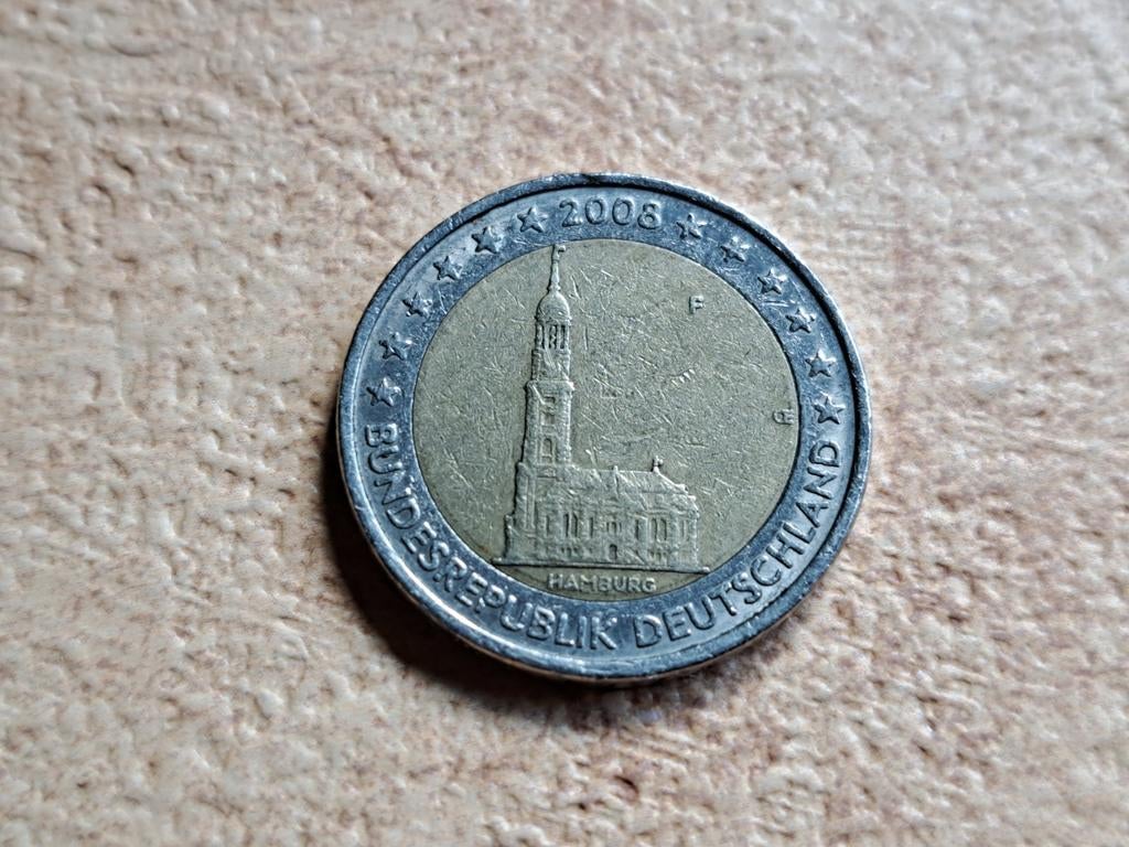 2 euro cc Duitsland 2008 Hamburg (F), Postzegels en Munten, Munten | Europa | Euromunten, Ophalen of Verzenden, Duitsland, 2 euro