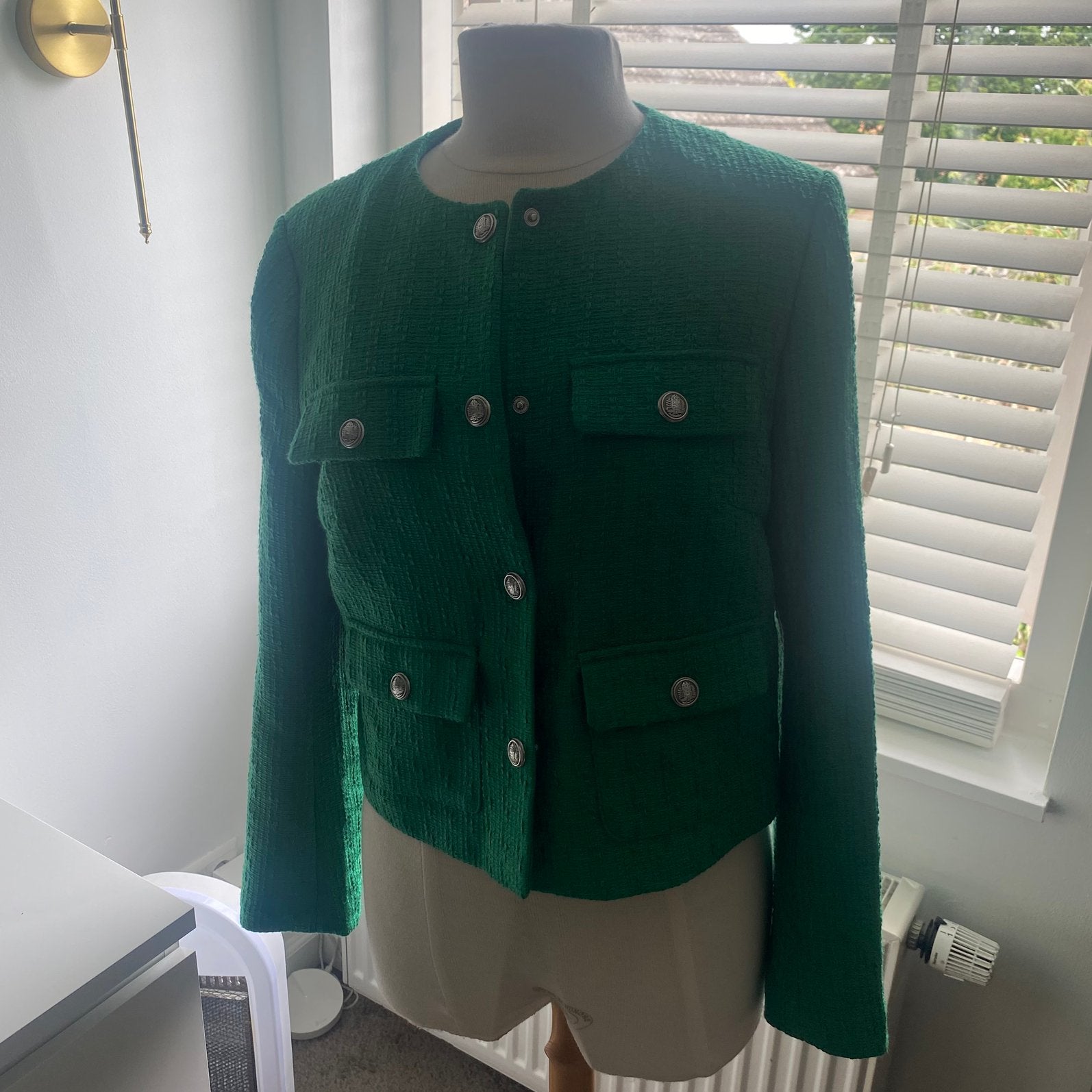 Zara jasje met zilverkleurige knopen, Ophalen of Verzenden, Zo goed als nieuw, Maat 46/48 (XL) of groter, Groen