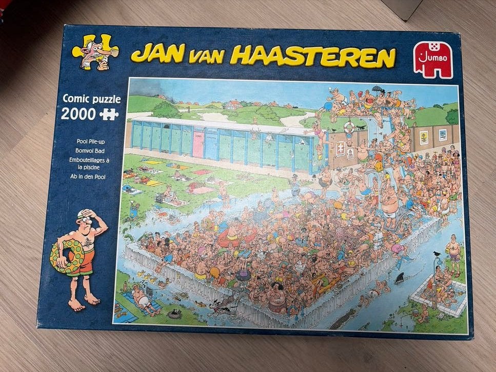Jan van Haasteren - Bomvol Bad (2000 stukjes), Ophalen of Verzenden, Meer dan 50 stukjes, Gebruikt, 6 jaar of ouder
