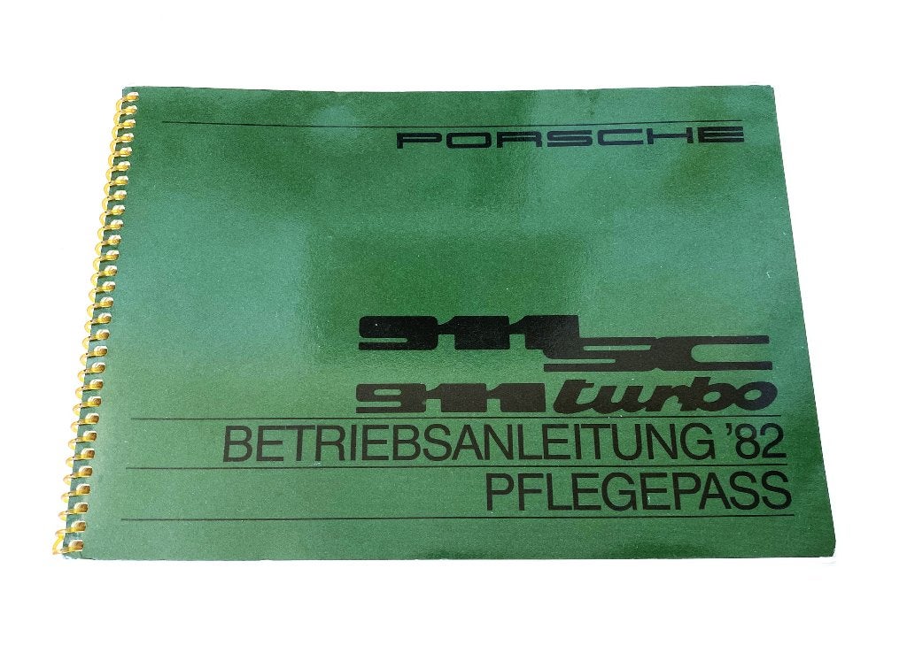 1982 Porsche 911 SC / Turbo Betriebsanleitung/Plegepass, Verzenden