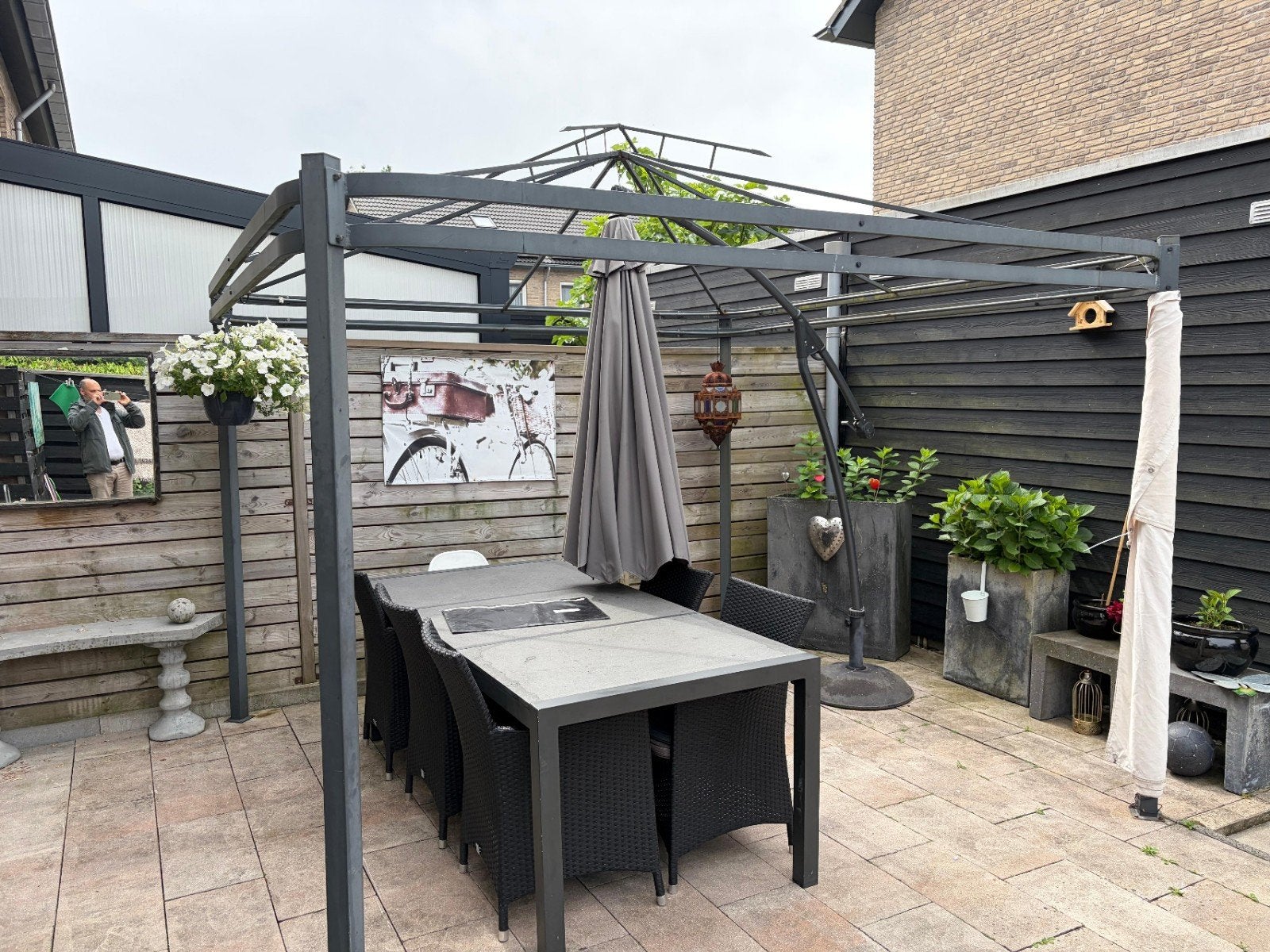 Prieel frame, zonder doek. GRATIS!!, Tuin en Terras, Ophalen, Gebruikt, Tuinpaviljoen