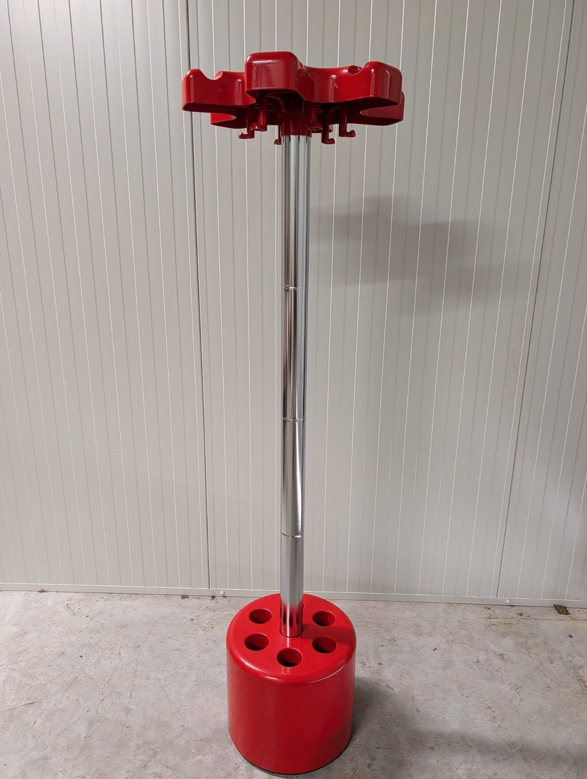 Vintage VIP Kapstok Velca Rood - Jaren '70 Design, Gebruikt, Ophalen of Verzenden, Metaal, Staande kapstok