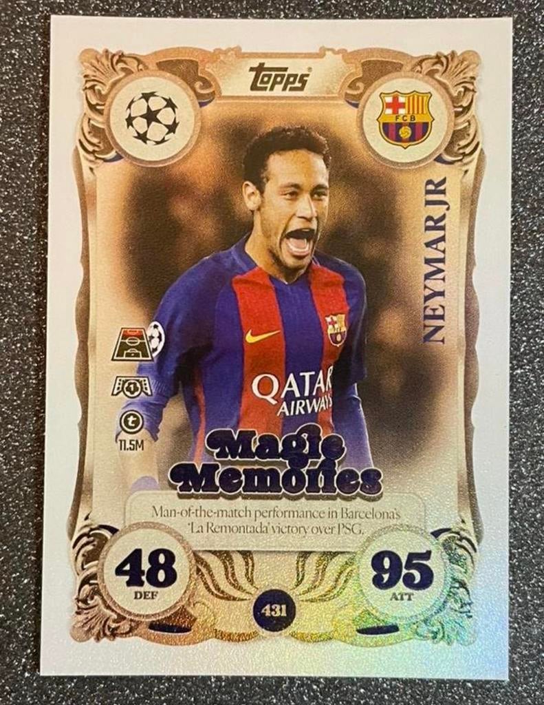Topps MA 25/26    MAGIC MEMORIES   NEYMAR JR   FC BARCELONA, Hobby en Vrije tijd, Stickers en Plaatjes, Verzenden, Zo goed als nieuw