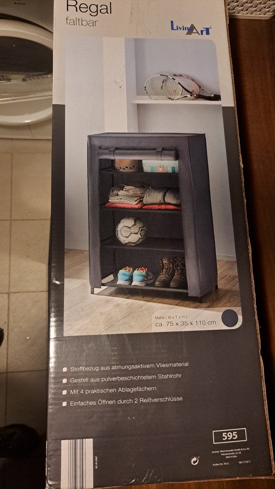Nieuw in doos: Opvouwbaar stoffen rek met 4 vakken, Huis en Inrichting, Ophalen, Met plank(en), Kunststof, Modern, functioneel