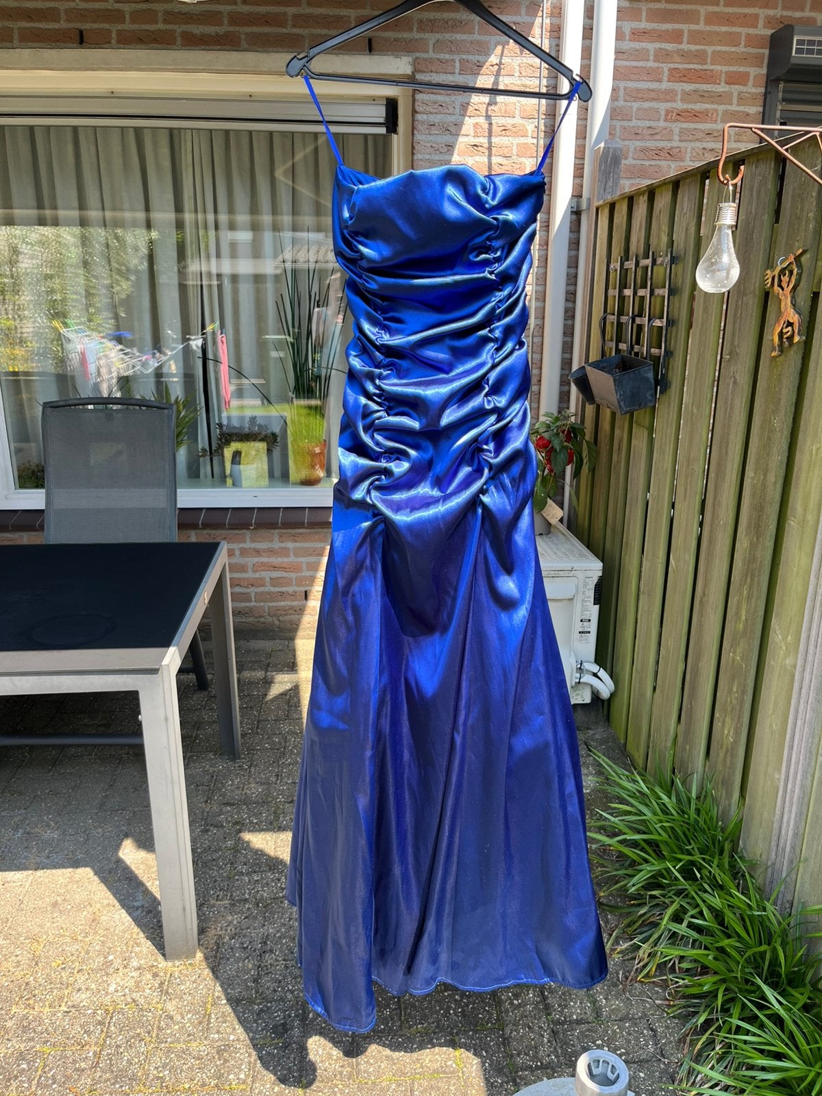 Yves Calin Strapless galajurk XS met corsetsluiting en stola, Kleding | Dames, Gelegenheidskleding, Galajurk, Blauw, Ophalen of Verzenden