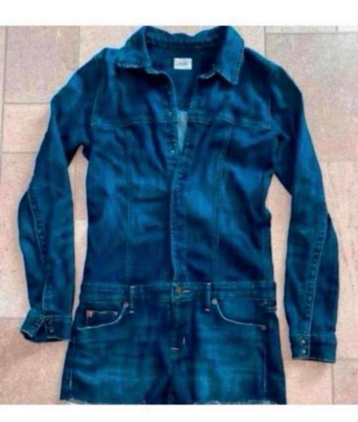 Hudson Playsuit Korte Jeans Jumpsuit Maat S, Ophalen of Verzenden, Zo goed als nieuw, Maat 36 (S), Blauw