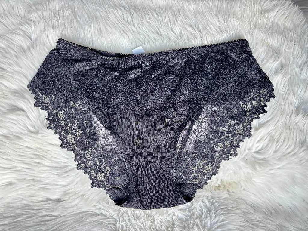 Kanten zwart slipje zacht - L, Verzenden, Zwart, Slip
