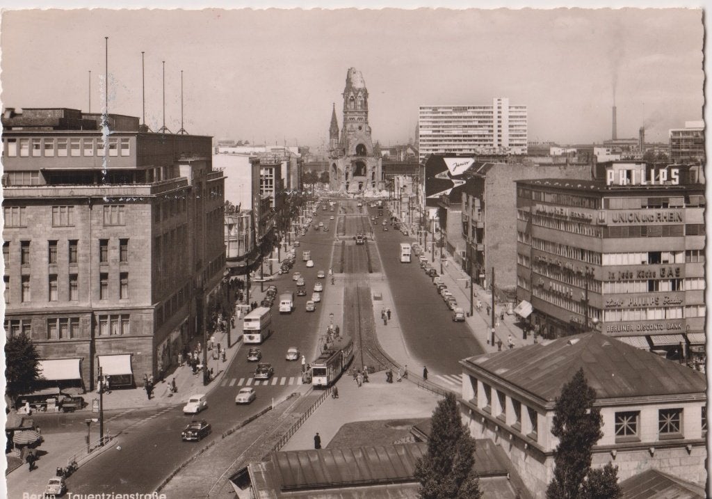 619 Ansichtkaart Berlijn Tauentzienstraße 1957 Tram B94, Verzenden, 1940 tot 1960, Gelopen, Duitsland