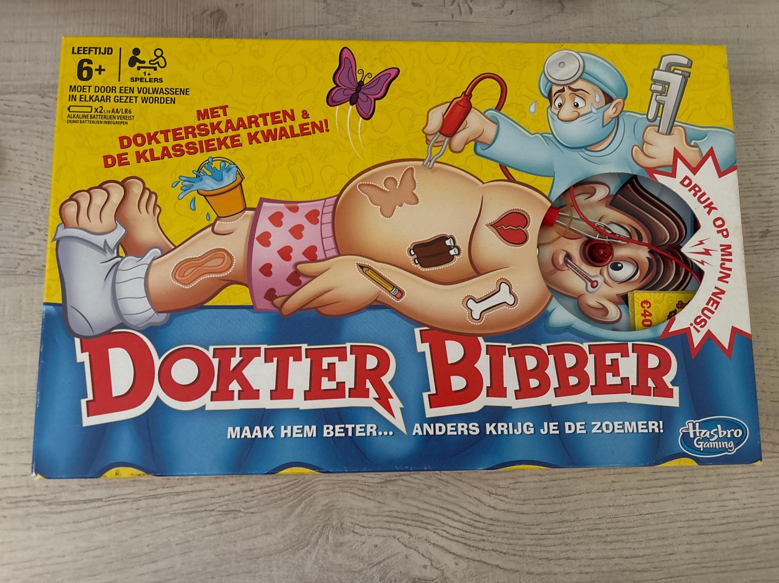 Dokter Bibber spel van Hasbro Gaming, Een of twee spelers, Ophalen of Verzenden, Gebruikt