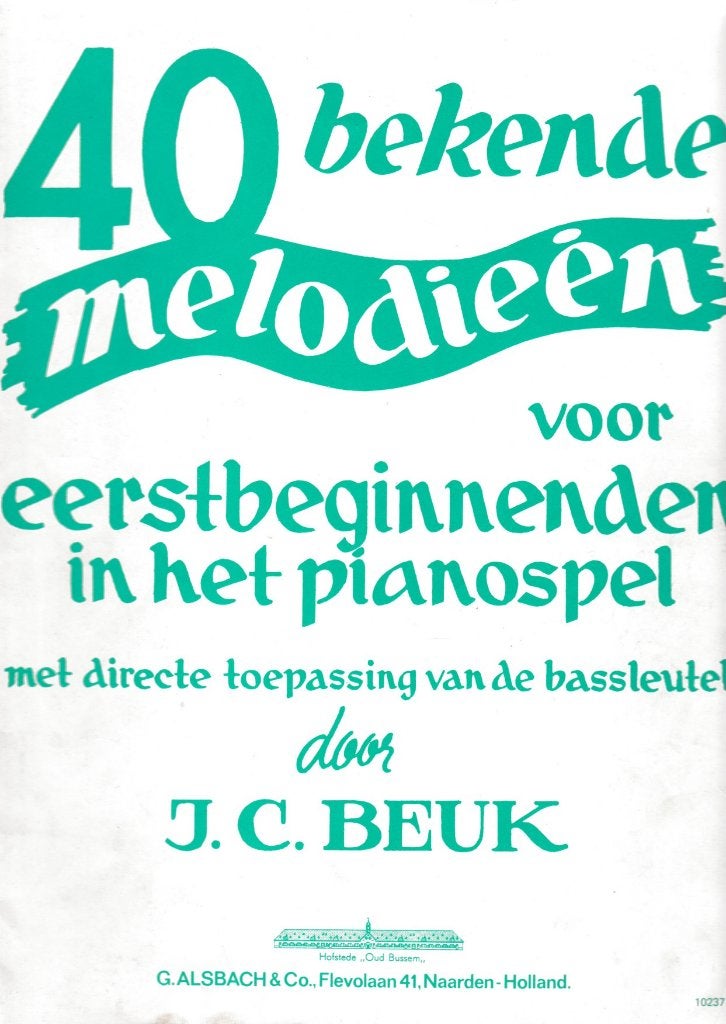 J.C.BEUK - 40 bekende MELODIEEN, Ophalen of Verzenden, Gebruikt, Artiest of Componist, Populair