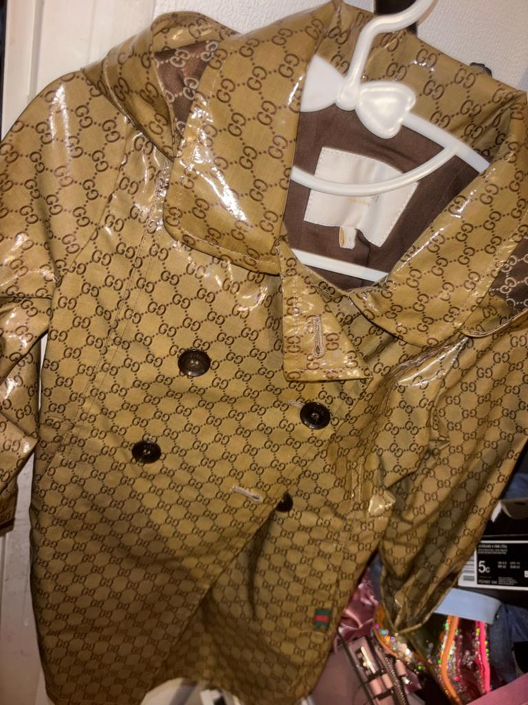 Gucci regenjas voor meisjes - maat 4 (past t/m 6 jaar), Ophalen of Verzenden, Zo goed als nieuw, Maat 34 (XS) of kleiner, Zwart