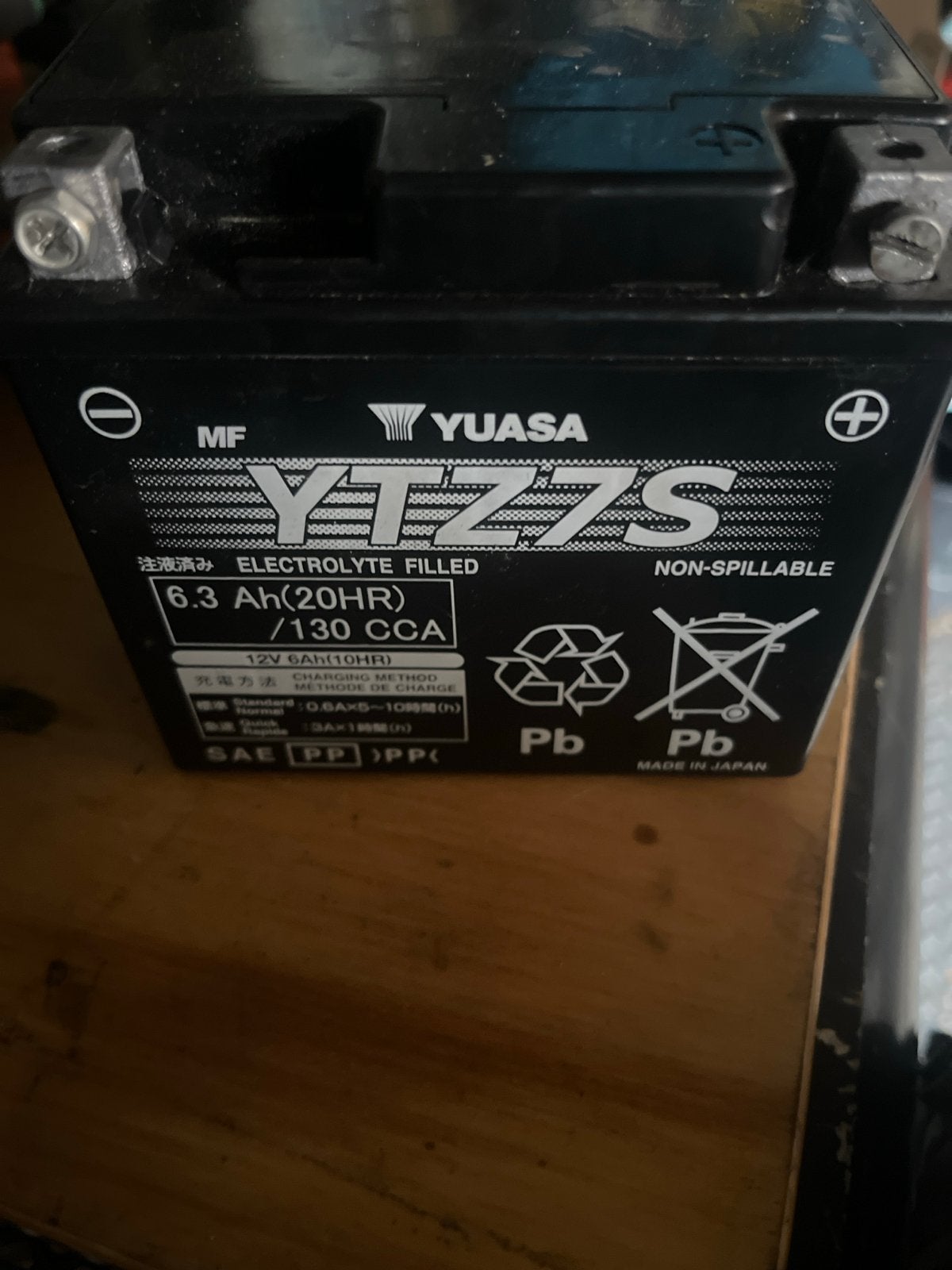 Yuasa YTZ7S Motorfietsaccu - 12V 6.3Ah (20HR) accu is leeg, Motoren, Ophalen, Gebruikt