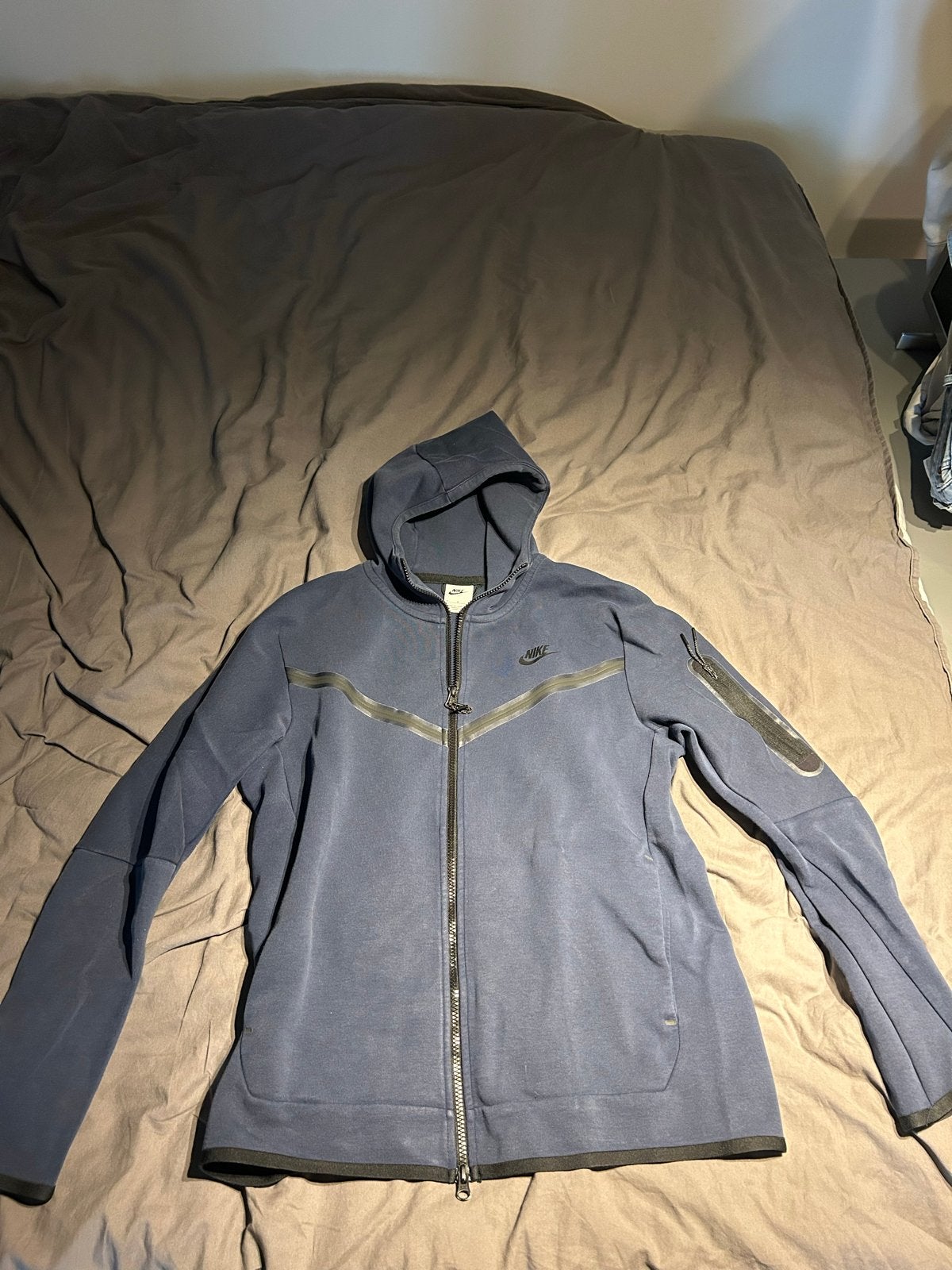 Nike Tech Fleece Vest M Donkerblauw, Ophalen of Verzenden, Zo goed als nieuw, Maat 48/50 (M), Blauw