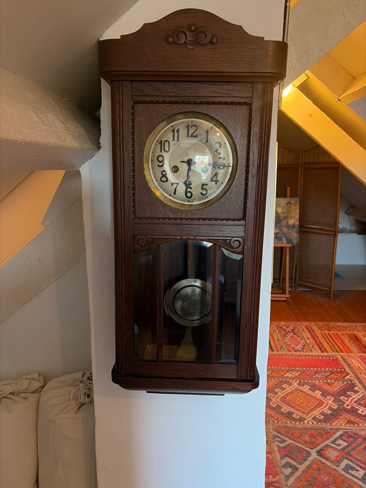 Antieke Eiken Wandklok met Slinger, Antiek en Kunst, Antiek | Klokken, Ophalen