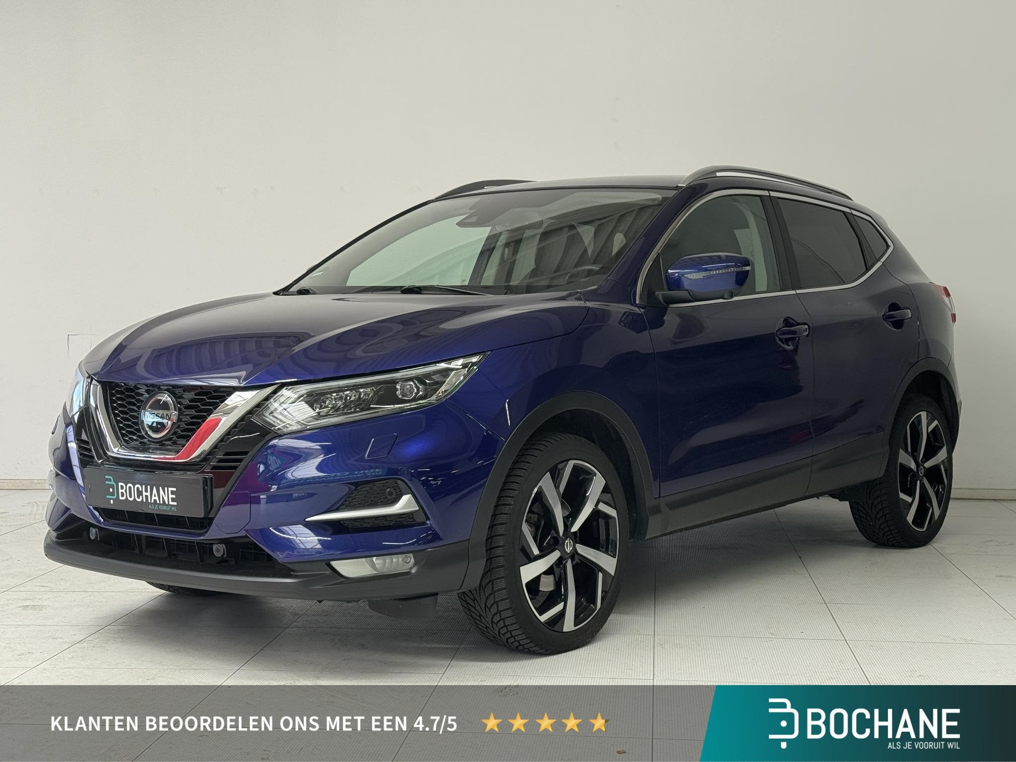 Nissan Qashqai 1.3 DIG-T Premium Edition | Trekhaak | Leder, Auto's, Gebruikt, Met garantie (alle), Blauw, Leder