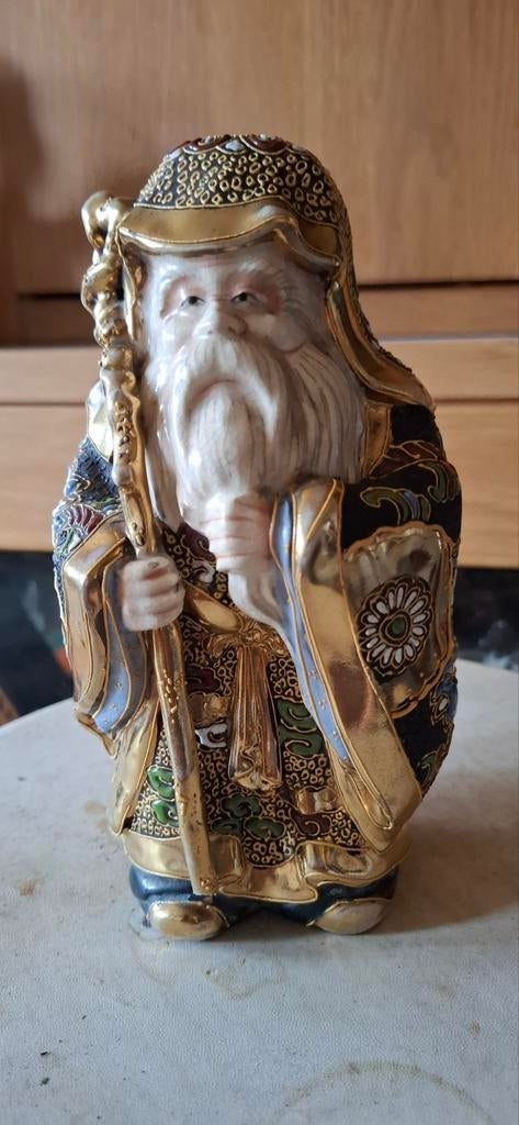 Vintage Japanse Satsuma beeld van een wijze, Verzamelen, Beelden en Beeldjes, Ophalen of Verzenden, Zo goed als nieuw, Mens