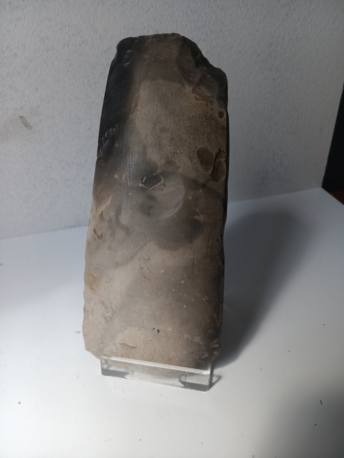 Prehistorische gepolijste Deense bijl uit silex, vuursteen, Verzamelen, Mineralen en Fossielen, Ophalen of Verzenden