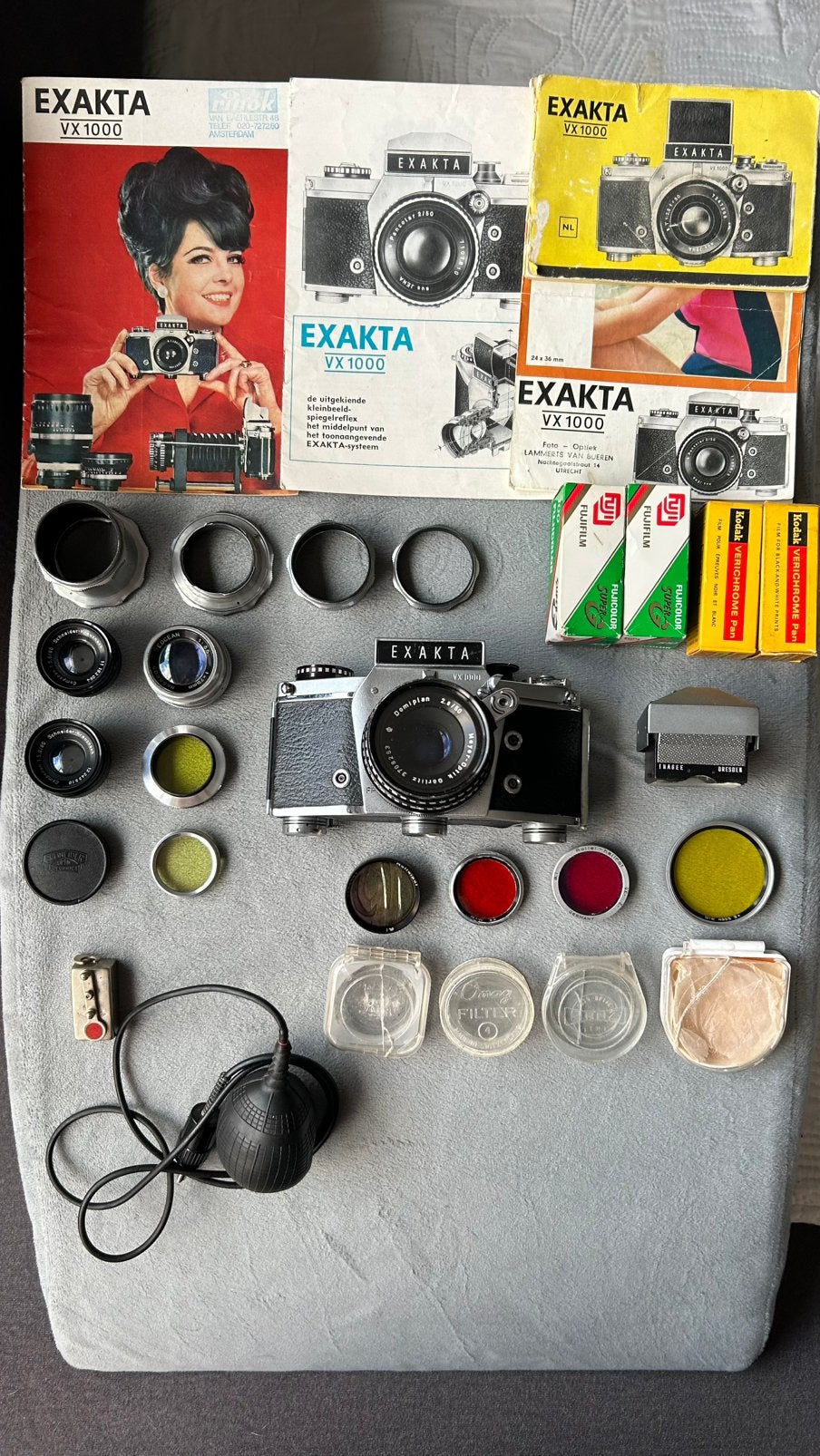 Prachtige Vintage Exakta VX 1000 Compleet Boekjes EN TAS!, Audio, Tv en Foto, Ophalen of Verzenden, Gebruikt, Spiegelreflex, Overige Merken