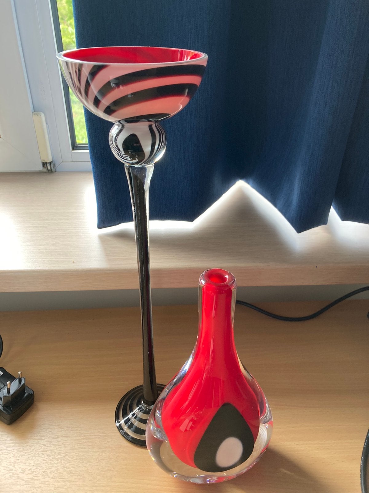glazen vaas rood/zwart, Ophalen