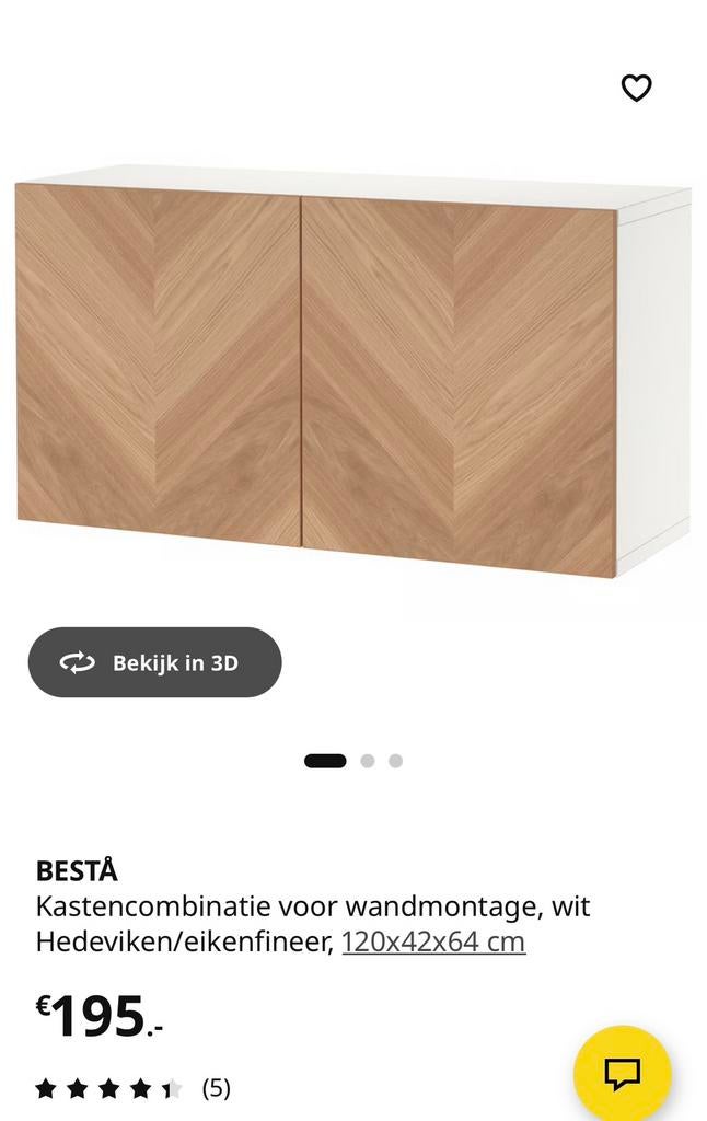 IKEA BESTA TV-meubel (2st.) - Hangend of op poten, Ophalen, Gebruikt, 100 tot 150 cm, Minder dan 100 cm